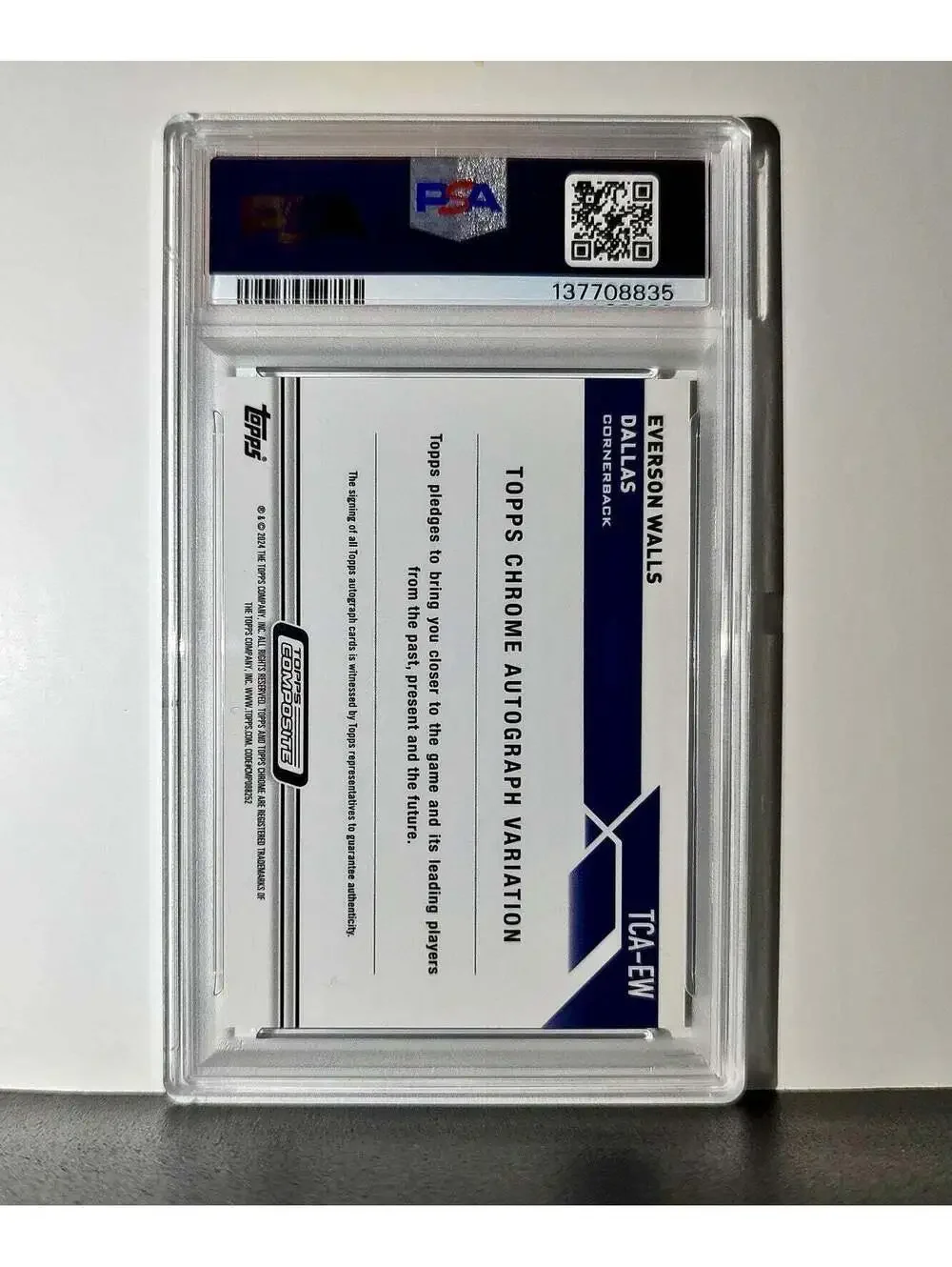 Everson Walls 2023 Topps Chrome #TCA-EW PSA 10 Auto 10